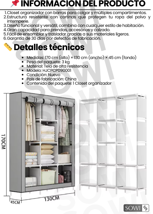 Combo de Organizadores: Zapatero de Tela + Closet Desarmable ✨